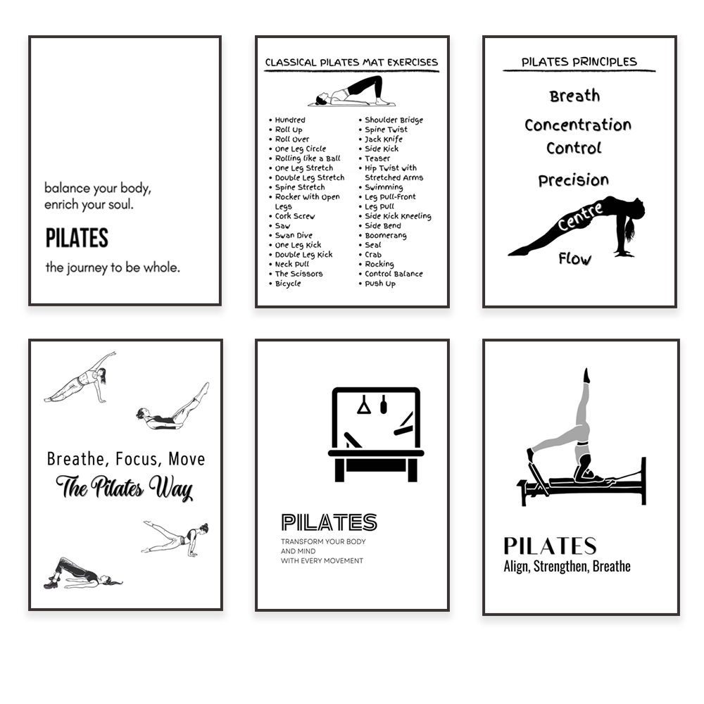 Pilates pses, prinsip pilates, - Health Wellness Poster ulasan dan harga