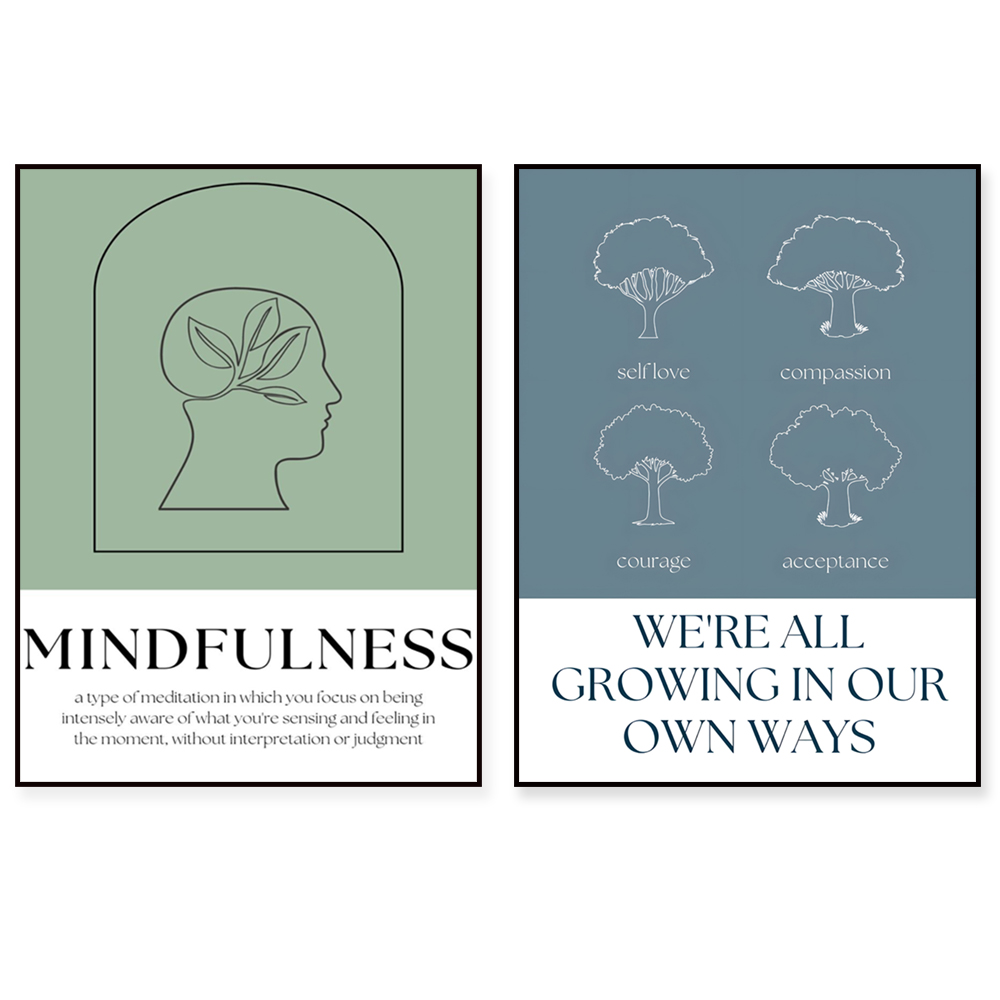 Poster Mindfulness, ruang aman - Health Wellness Poster ulasan dan harga